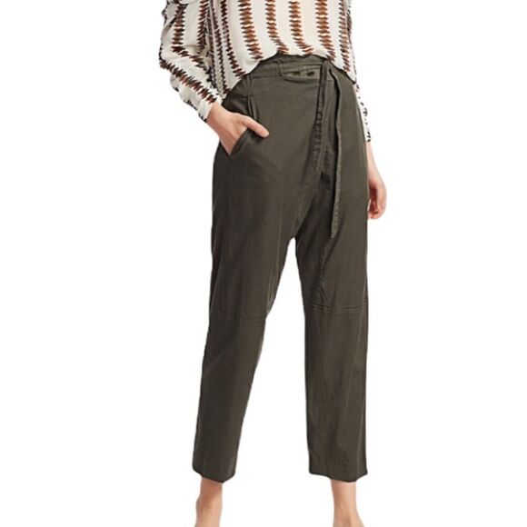 Munthe Women’s Green High-Rise Exhibit Paperbag Pants Size Medium - Picture 1 of 13
